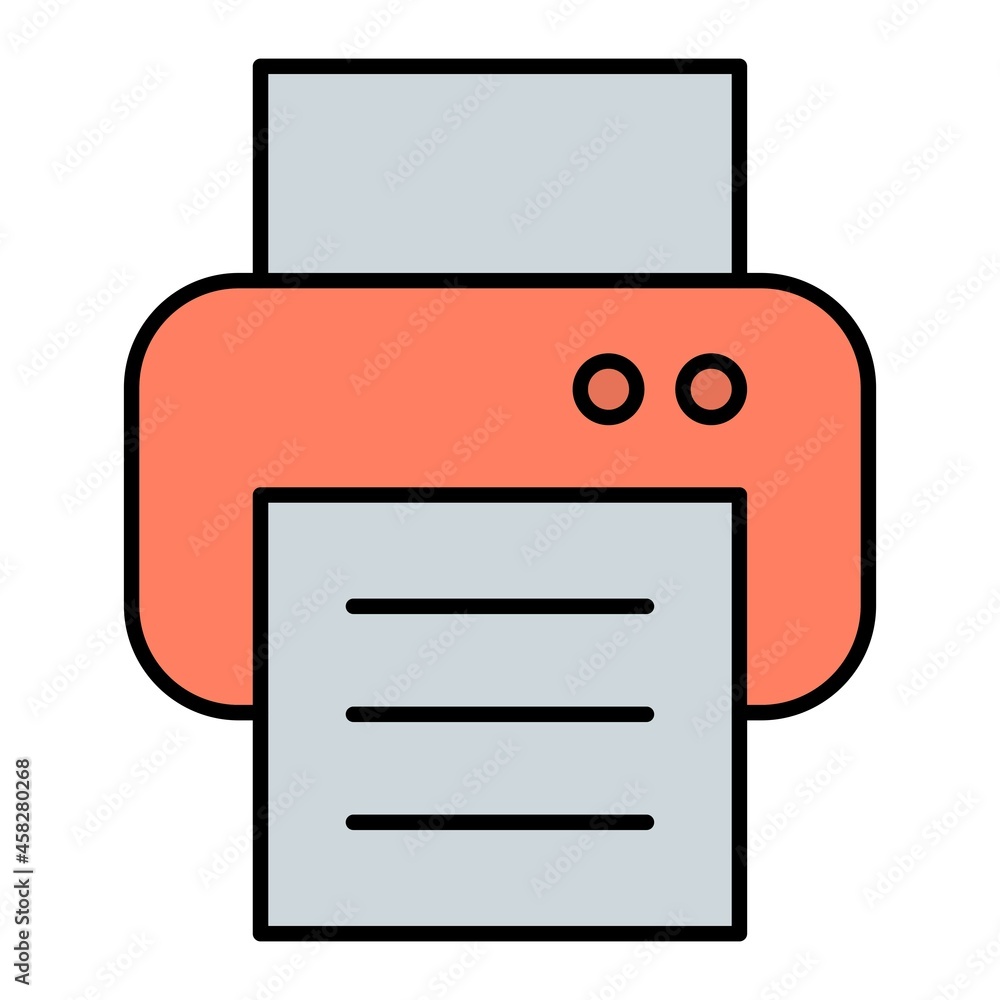 Vector Printer Filled Outline Icon Design Vector Printer Filled Outline Icon Design