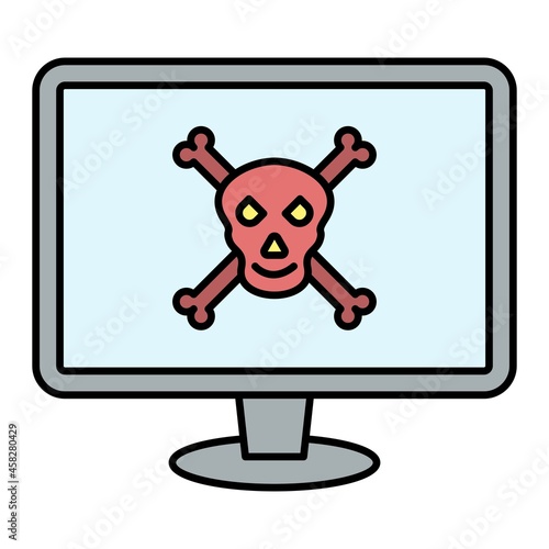 Vector Virus Filled Outline Icon Design