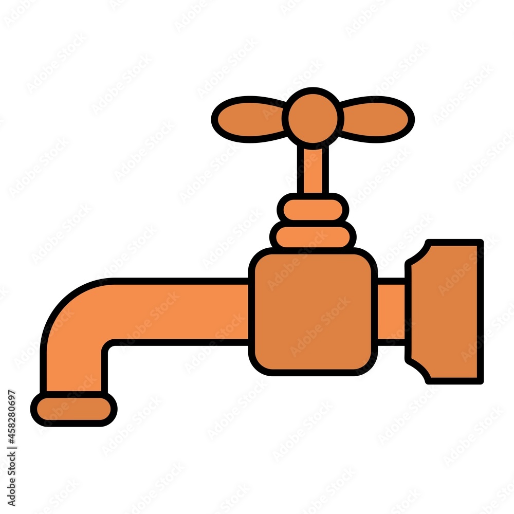 Vector Faucet Filled Outline Icon Vector Faucet Filled Outline Icon