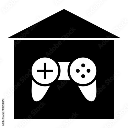 Vector Game Center Glyph Icon Design