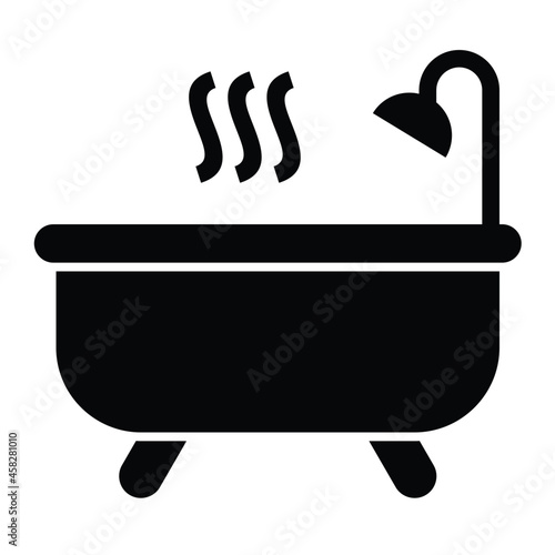 Vector Hot Tub Glyph Icon Design
