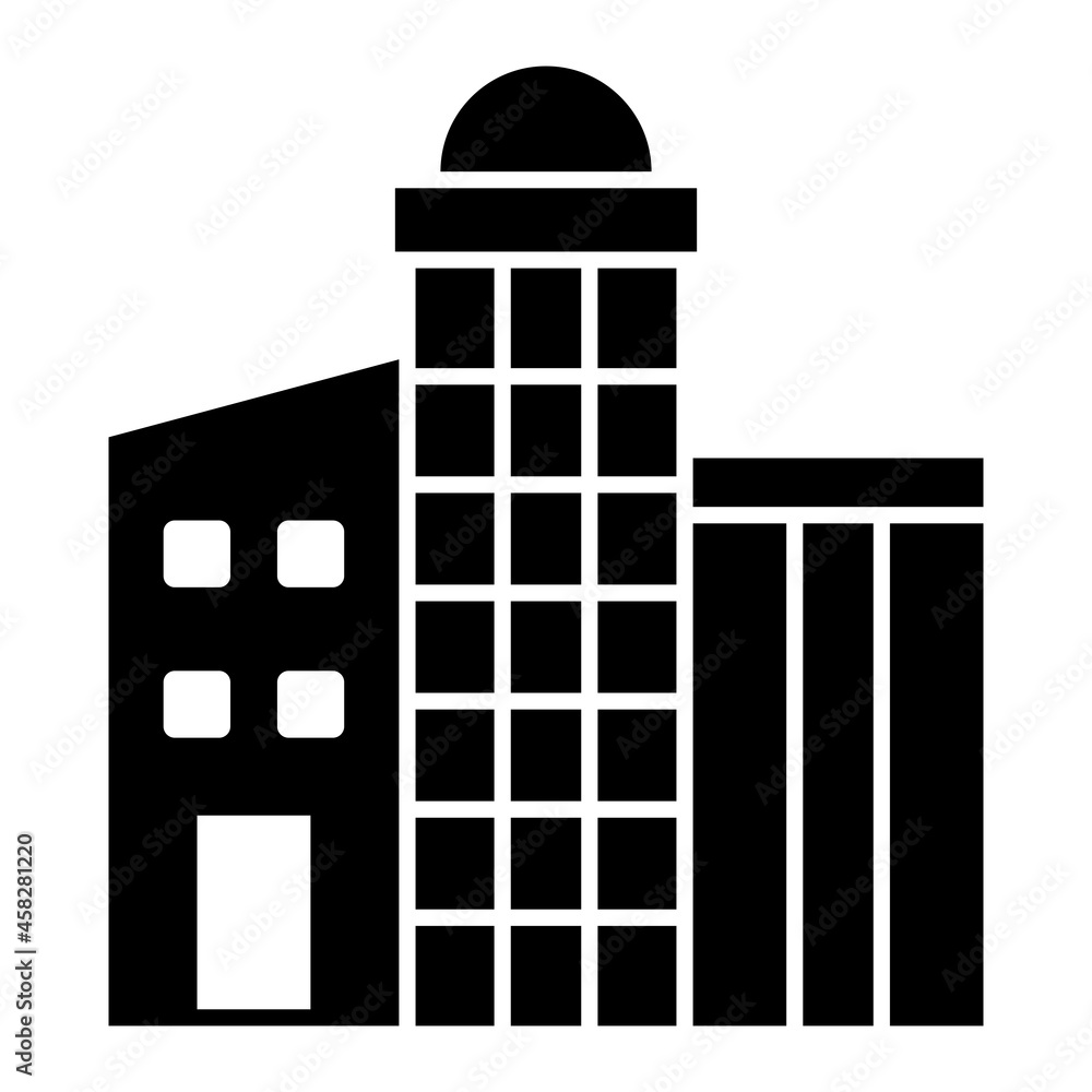Vector Skycraper Glyph Icon Design Vector Skycraper Glyph Icon Design