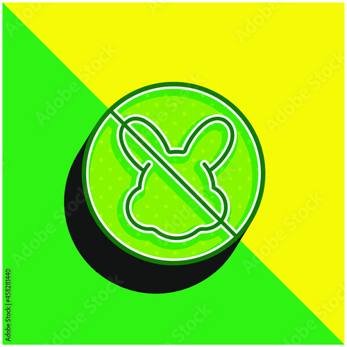 Animal Cruelty Green and yellow modern 3d vector icon logo