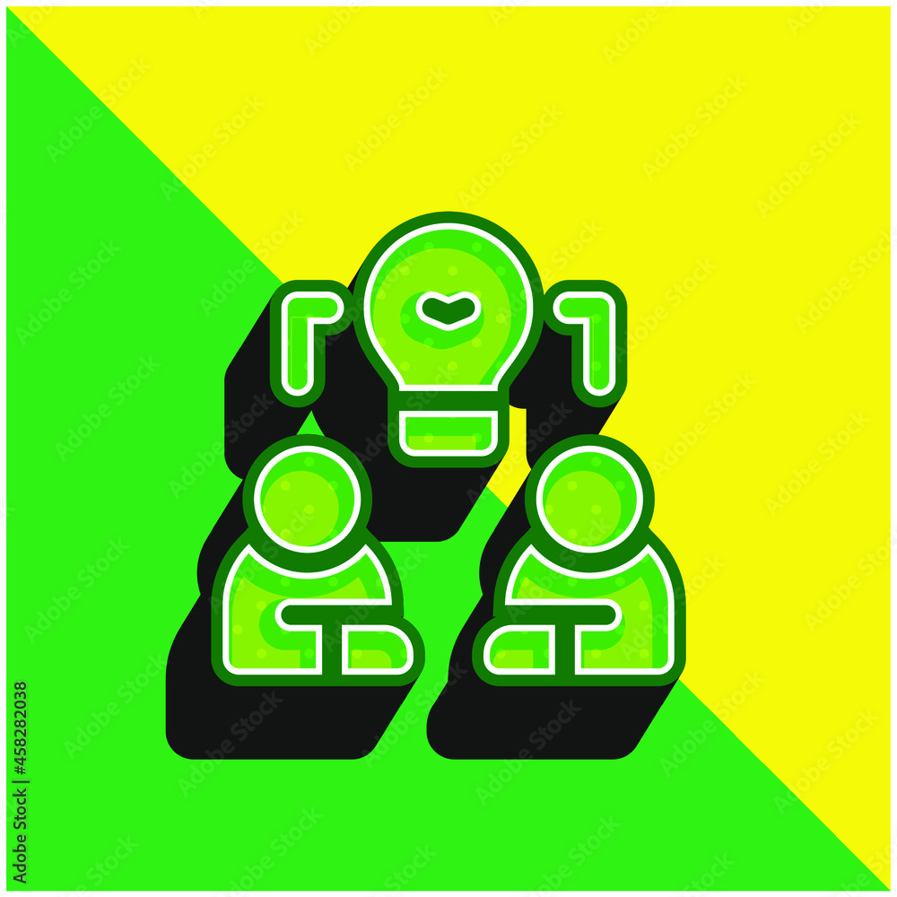 Brainstorm Green and yellow modern 3d vector icon logo Brainstorm Green and yellow modern 3d vector icon logo