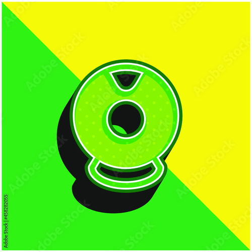 Big WebCam Green and yellow modern 3d vector icon logo