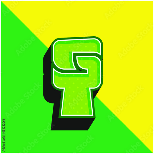 Black Power Green and yellow modern 3d vector icon logo