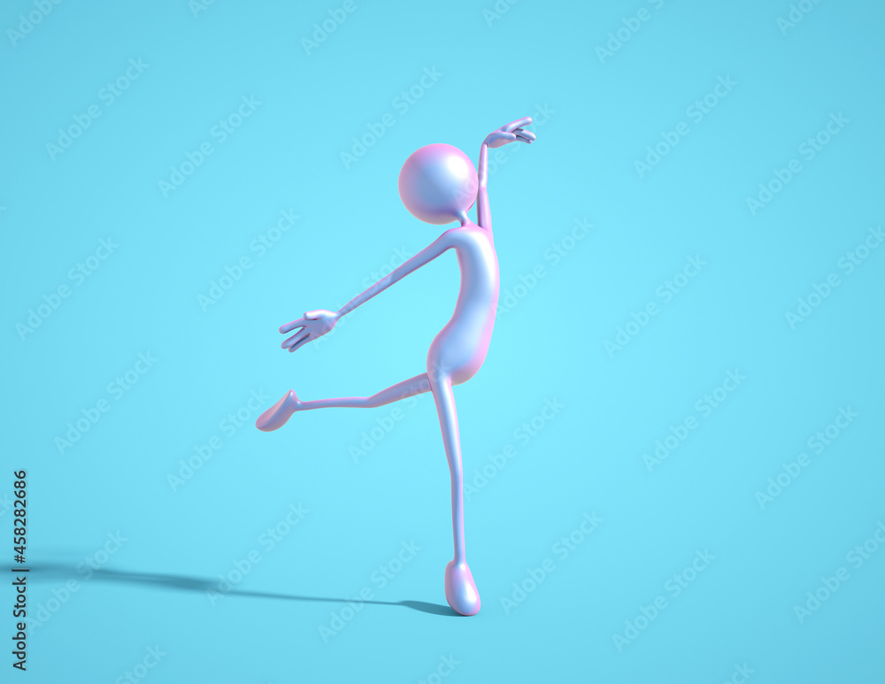 Human character dancing ballet. Human character dancing ballet.