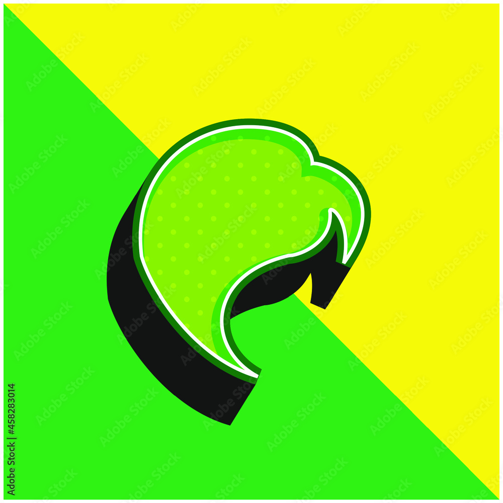Black Hair Green and yellow modern 3d vector icon logo Black Hair Green and yellow modern 3d vector icon logo