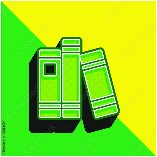 Book Green and yellow modern 3d vector icon logo