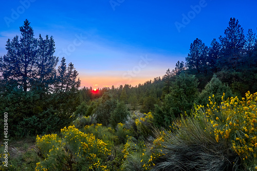 Sunset at Pine Lake Campground in the Dixie National Forest, Utah. photo