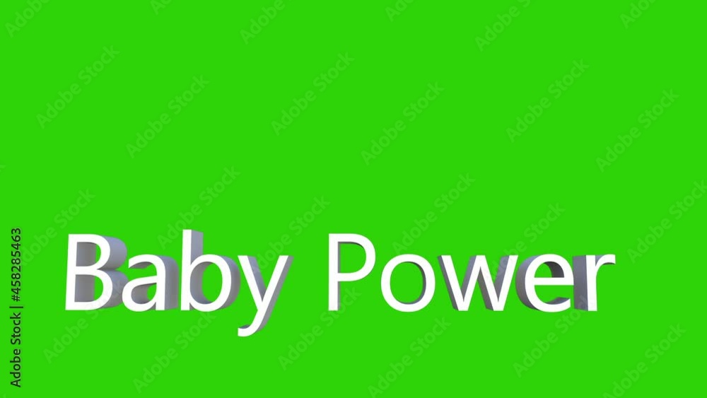 Baby jumping over Baby Power text, Green Screen Chromakey Baby jumping over Baby Power text, Green Screen Chromakey