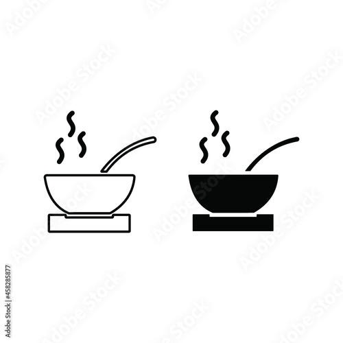 Hot soup bowl icon