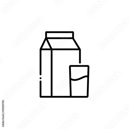 Dairy icon in linear, outline icon isolated on white background