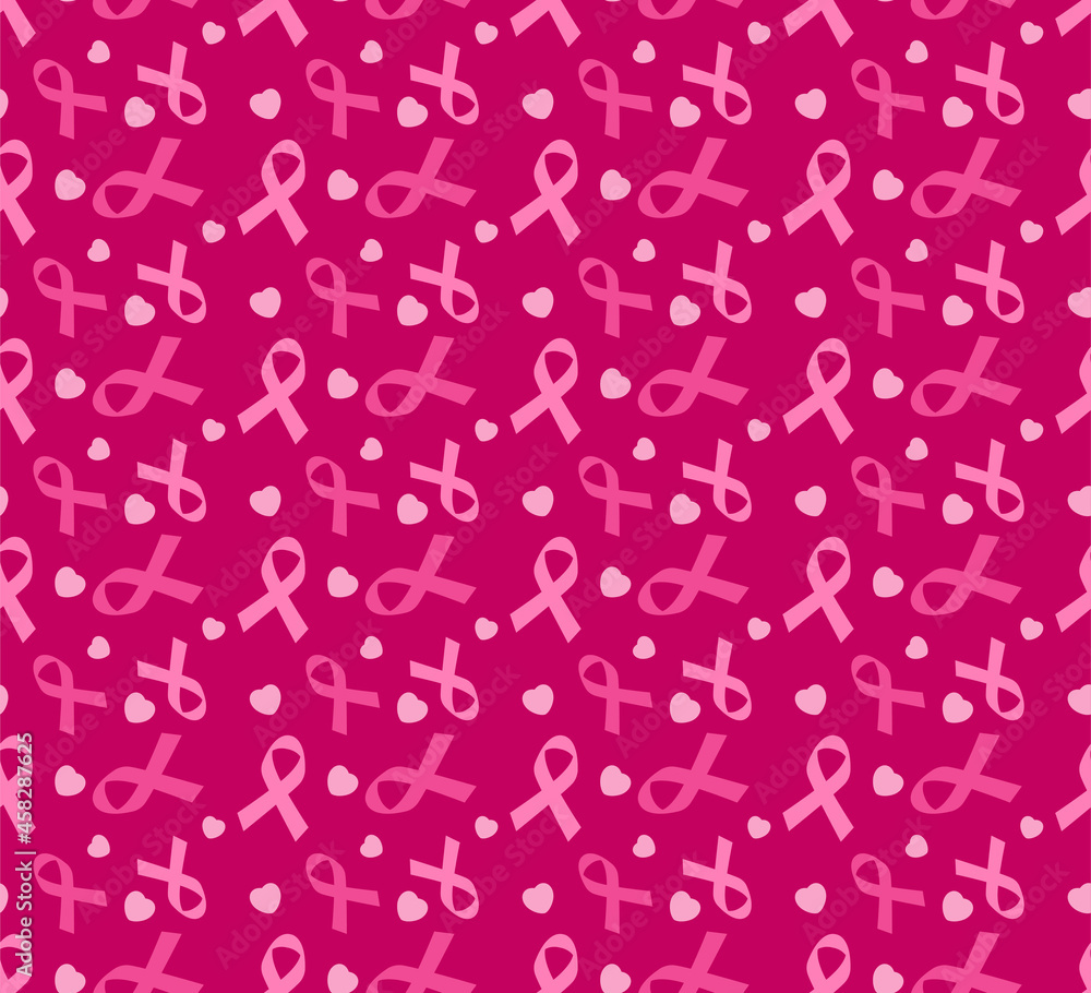 Breast cancer awareness month symbol emblem seamless pattern. vector. Breast cancer awareness month symbol emblem seamless pattern. vector.