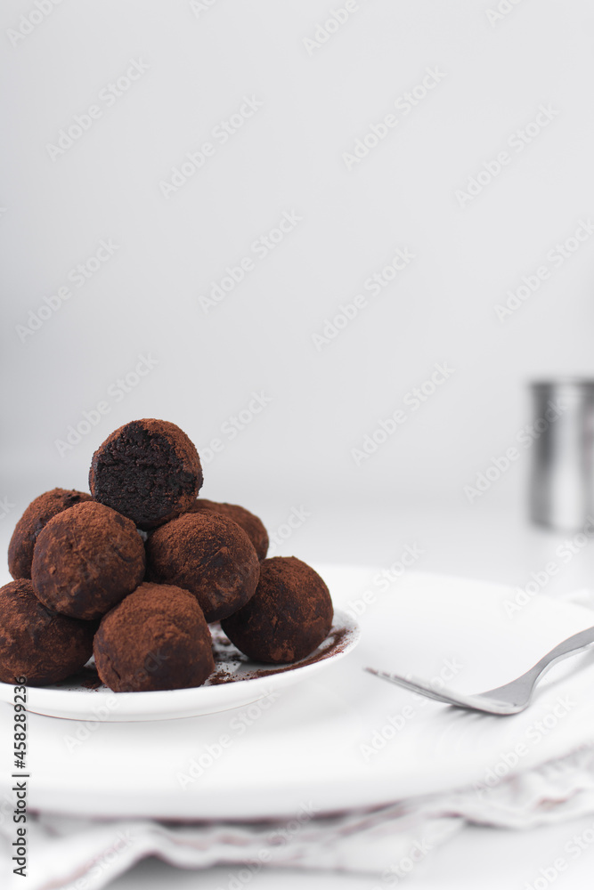 chocolate cake truffles coated in cocoa powder chocolate cake truffles coated in cocoa powder