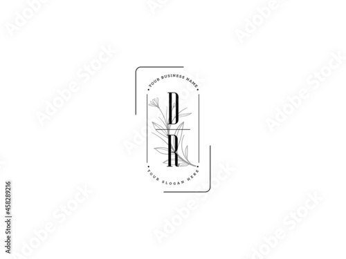 initial letter DR logo, Letter d r d r logo design vector illustration symbol template with circle and white background