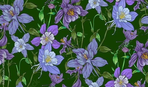 Canvas Print seamless floral pattern tinkerbell