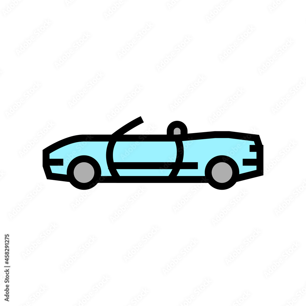 convertible car color icon vector. convertible car sign. isolated symbol illustration