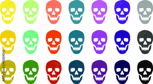 Vector Of the Halloween Colorful Skul