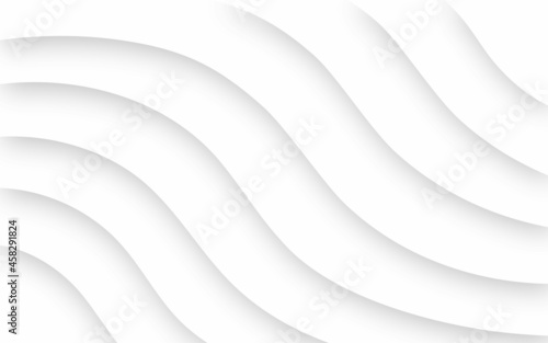 abstract white background with curved lines vector illustration. Abstract curved line geometric white and gray color background. White abstract paper carve template background. Modern origami design t