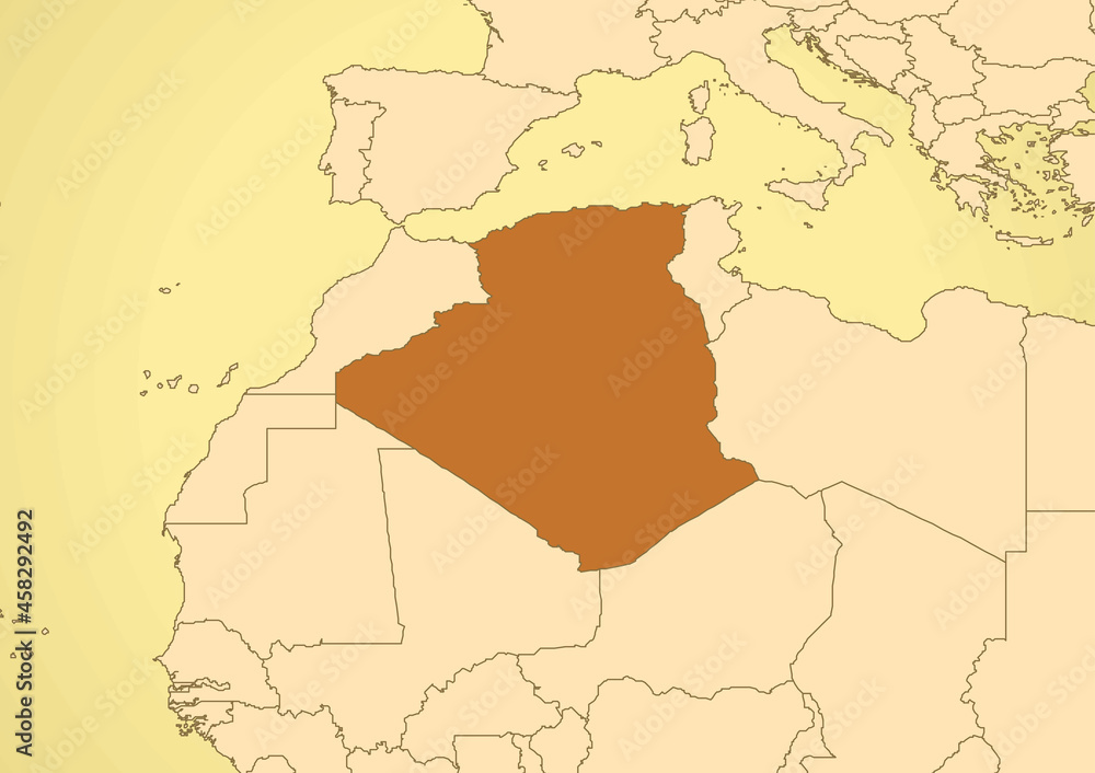 Algeria map old vintage Africa