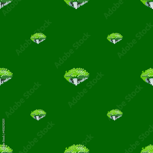Seamless pattern lola rosa salad on bright green background. Simple ornament with lettuce.