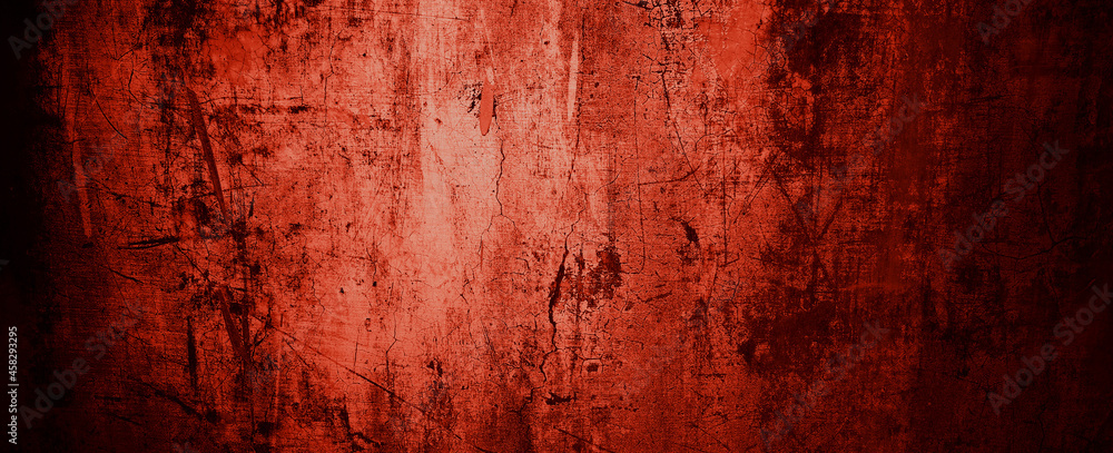 Red Grunge wall texture. Dark red grunge background. Horror Cement texture