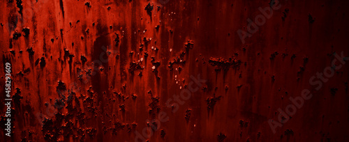 Red Grunge wall texture. Dark red grunge background. Horror Cement texture © Background Studio