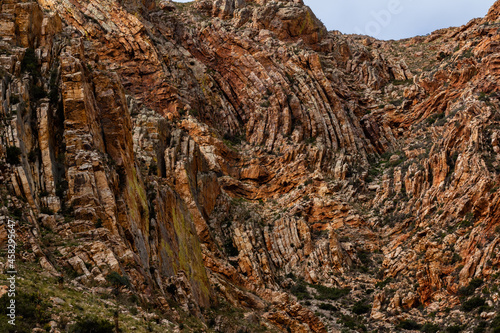 Contorted rock formations in the Swartberg pass near Prince Albert in South Africa photo