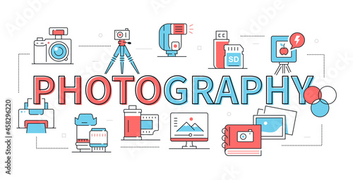 Photography - colorful red and blue line design banner