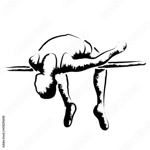 Athlete, athletics sport of high jump, stylized vector illustration