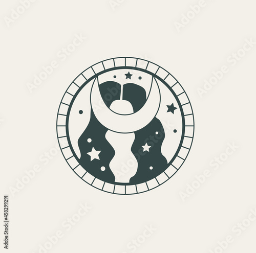 beautiful mystical picture in the style of yoga and self-knowledge on a light background