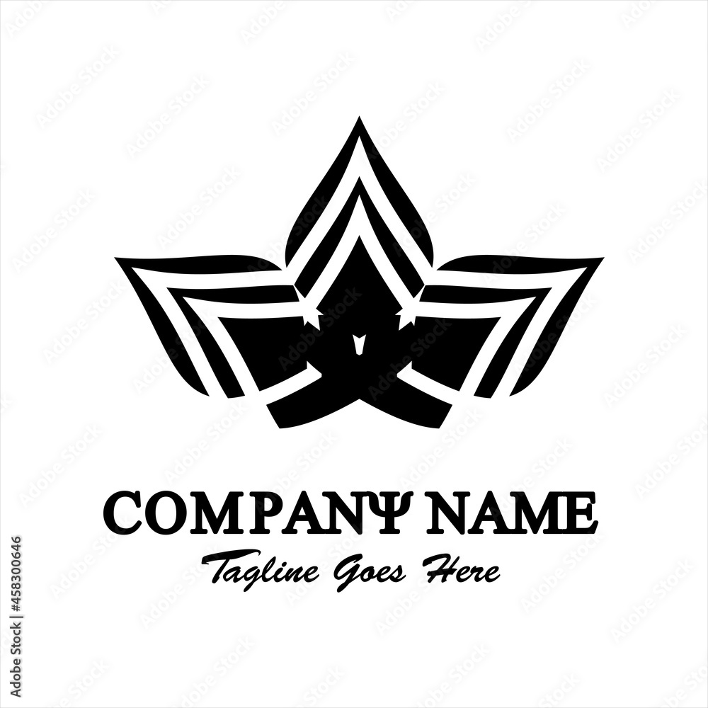 Black and white abstract vector logo. three black leaves illustration. Logo template for business. Simple and cool Black and white abstract vector logo. three black leaves illustration. Logo template for business. Simple and cool