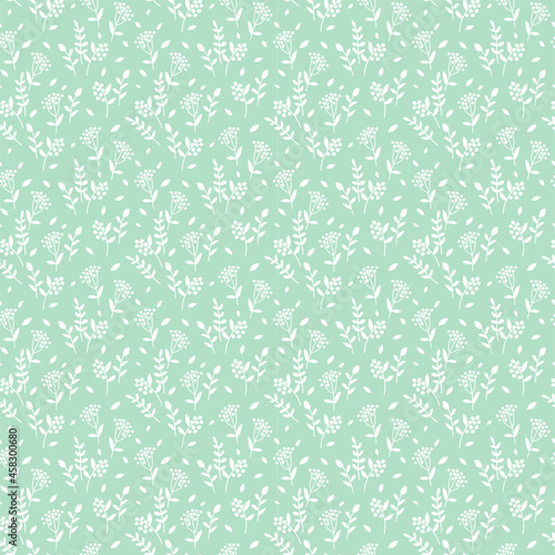 seamless pattern with cute tiny flowers. retro design. flat hand drawn illustration  nature inspired vintage background.