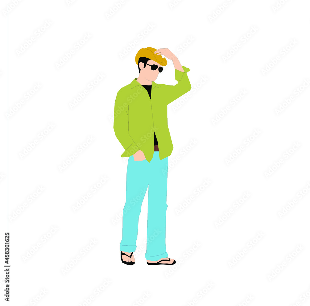 A man in the green shirt. A man in the green shirt.