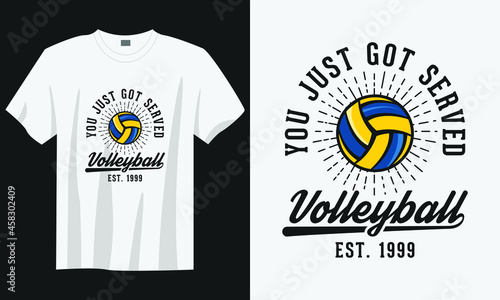 you just got served volleyball t-shirt design, Volleyball t-shirt design, Vintage volleyball t-shirt design, Typography volleyball t-shirt design, Retro volleyball shirt design illustration