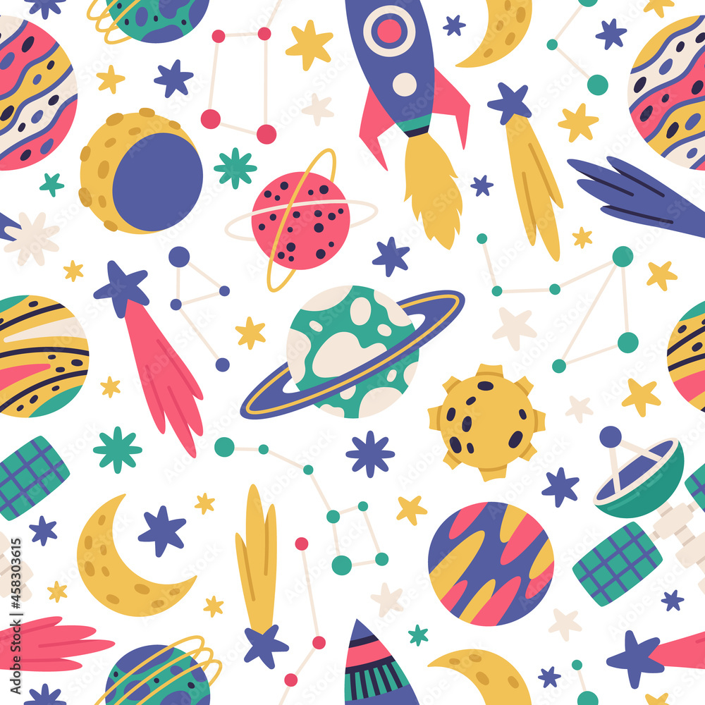 Doodle space cosmic elements. Space bodies, hand drawn planets, spaceship and stars cartoon vector illustration set. Galaxy cosmic symbols Doodle space cosmic elements. Space bodies, hand drawn planets, spaceship and stars cartoon vector illustration set. Galaxy cosmic symbols