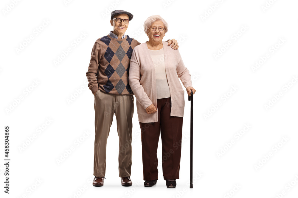 Senior man and a woman in embrace Senior man and a woman in embrace