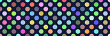 Multicolored circles, vector banner, festive background	
