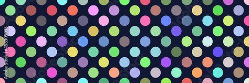 Multicolored circles, vector banner, festive background 