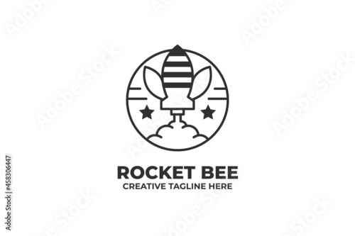 Rocket Bee Launch Business Logo