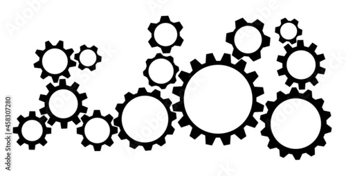 toothed gear wheel symbols isolated on white background vector illustration