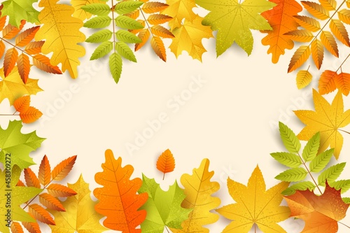realistic autumn background vector design illustration