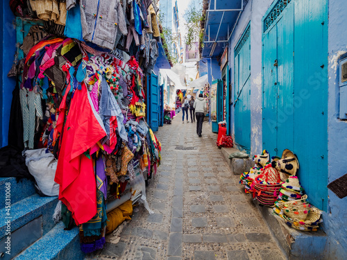 Traditional street market in Chefchaouen, Morocco - North Africa © cristianbalate