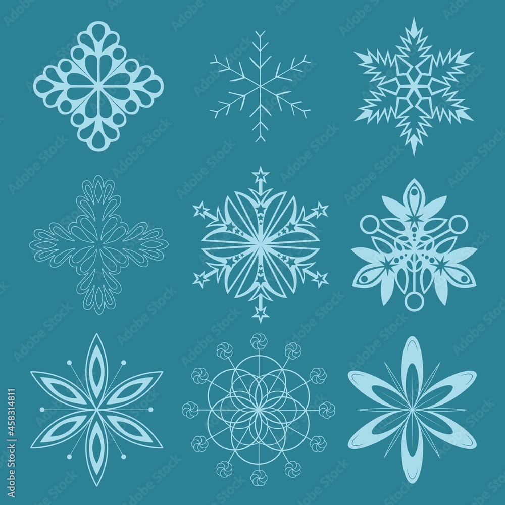 Set of snowflakes for winter design
