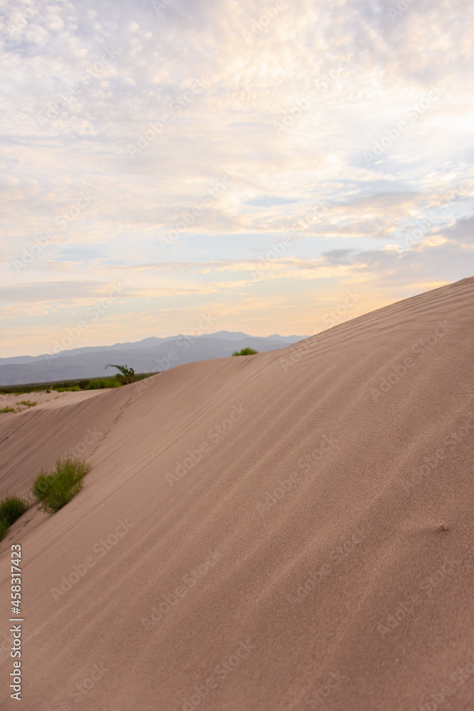 sunrise in Desert sand dunes