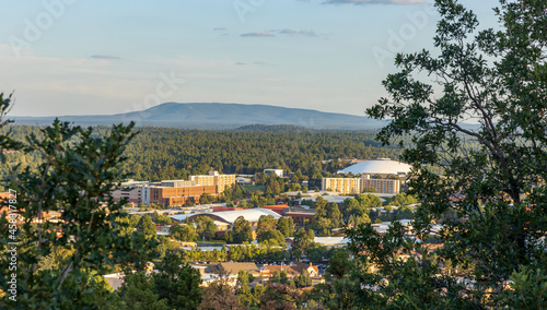 Aerial view over Flagstaff,  Arizona, from the city overlook near Lower Observatory photo