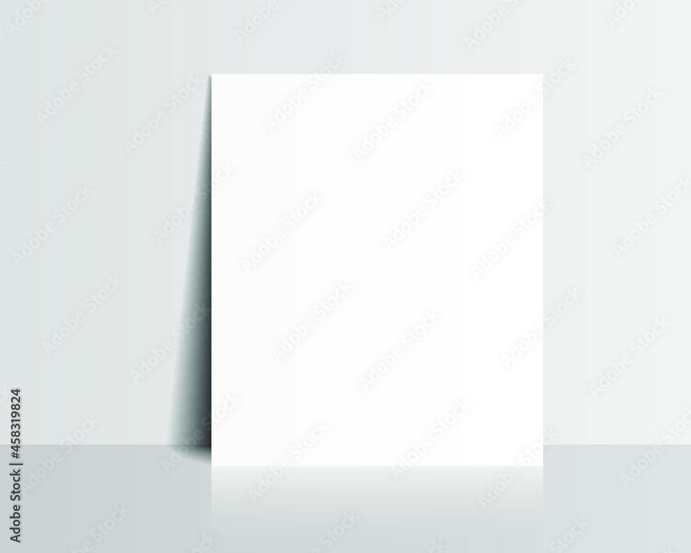 White blank paper card isolated on a gray background White blank paper card isolated on a gray background