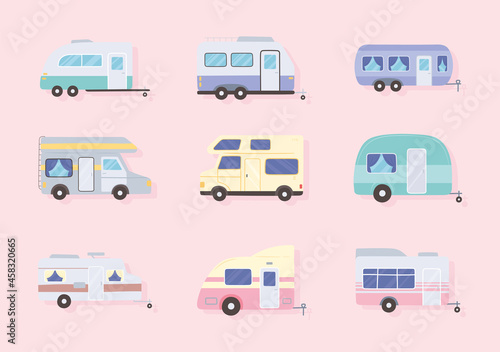 campers cars and trailer