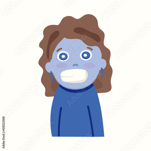 A frozen person. Vector illustration in flat style